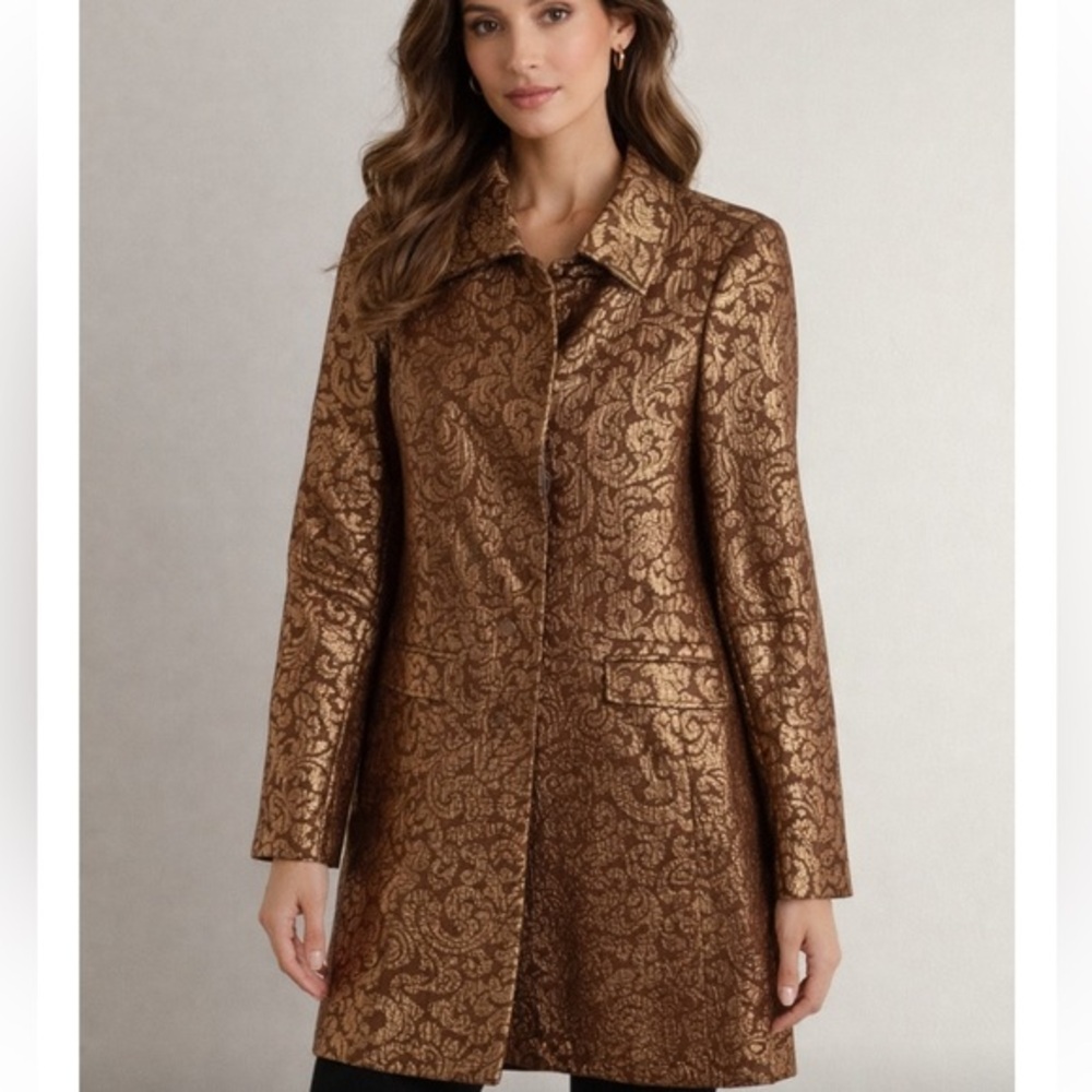 𝅺Alexa Admor New York gold and brown metallic jacket